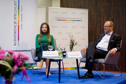 Ewelina Nawara, dyrektor Media-Pro Polskie Media Profesjonalne i Mirosław Bajor, dyrektor programowy cyklu KONFERNCJE SPECJALISTYCZNE nauka-praktyka-biznes