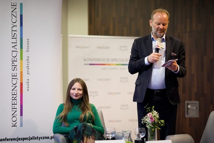 Ewelina Nawara, dyrektor Media-Pro Polskie Media Profesjonalne i Mirosław Bajor, dyrektor programowy cyklu KONFERNCJE SPECJALISTYCZNE nauka-praktyka-biznes