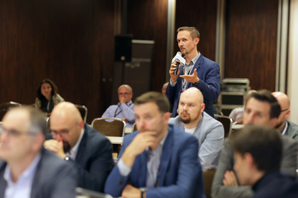 Dyskusje Kongresu Mobilności 2024. Łukasz Gryga, dyrektor Centrum Zarządzania Ruchem w Zarządzie Transportu Publicznego w Krakowie.